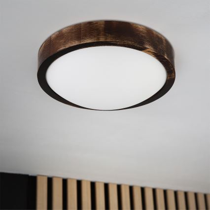 Brilagi - LED стельовий світильник CARVALHO SLIM SMOKEY LED/20W/230V дуб, діаметр 27,5 см