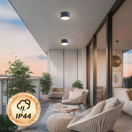 Brilagi - стильний стельовий світильник для ванної кімнати FORIS LED, 9 Вт, 230 В, діаметр 9 см, антрацит, IP44, CRI 90