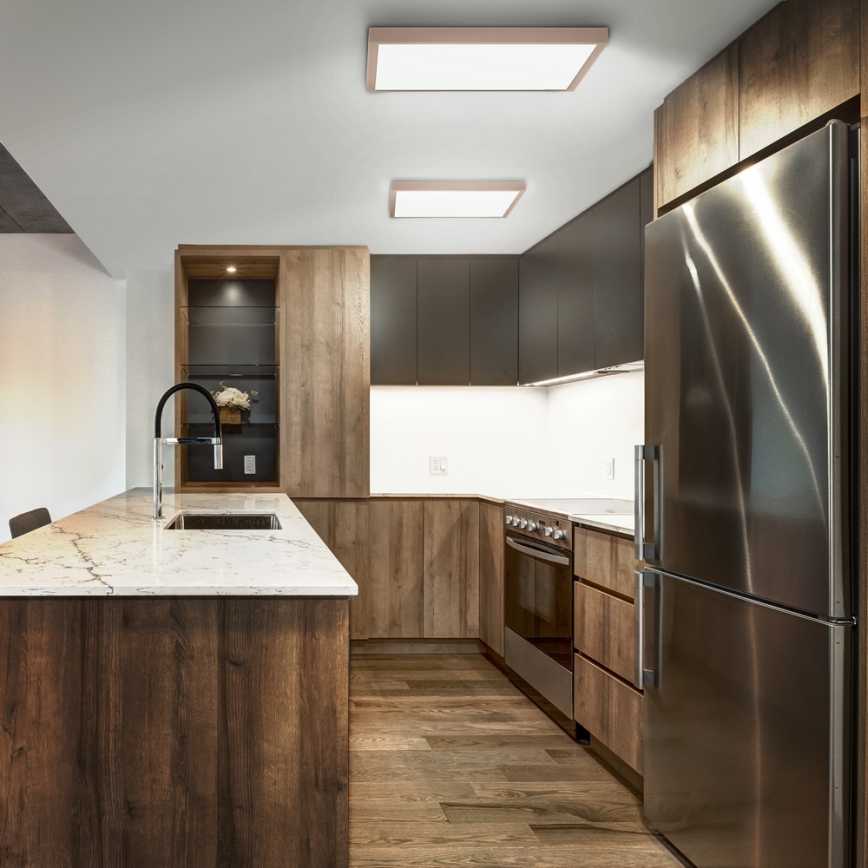 Brilagi - LED стельовий світильник для ванної кімнати FRAME LED/50W/230V 60x60 cm IP44 бежевий