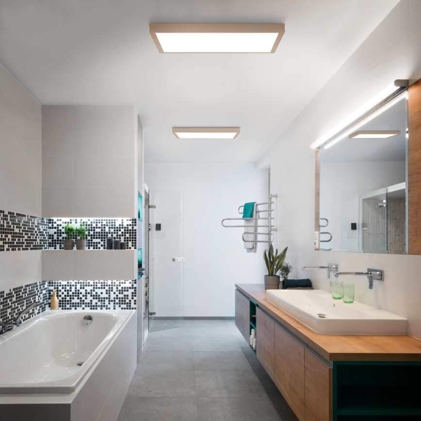 Brilagi - LED стельовий світильник для ванної кімнати FRAME LED/50W/230V 60x60 cm IP44 бежевий