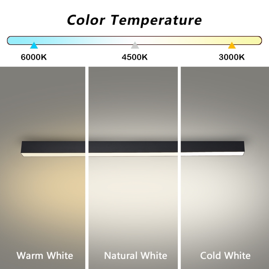 Brilagi - LED стельовий світильник для ванної кімнати SLEEKLINE LED/40W/230V 3000/4500/6000K чорний IP44