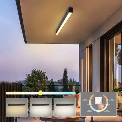 Brilagi - LED стельовий світильник для ванної кімнати SLEEKLINE LED/40W/230V 3000/4500/6000K чорний IP44