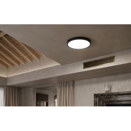 BRILAGI - LED стельовий світильник для ванної кімнати з датчиком ZENNA LED/18W/230V діаметр 29,5 см IP44 чорний + пульт дистанційного керування