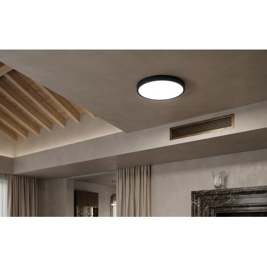 BRILAGI - LED стельовий світильник для ванної кімнати з датчиком ZENNA LED/18W/230V діаметр 29,5 см IP44 чорний + пульт дистанційного керування