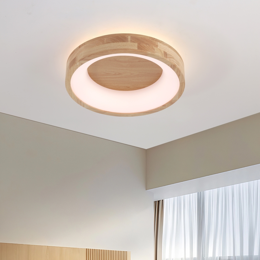 Brilagi - LED-стельовий світильник FALCON WOOD, 30 Вт, 230 В, 3000/4000/6000 К, діаметр 45 см, дерев'яний