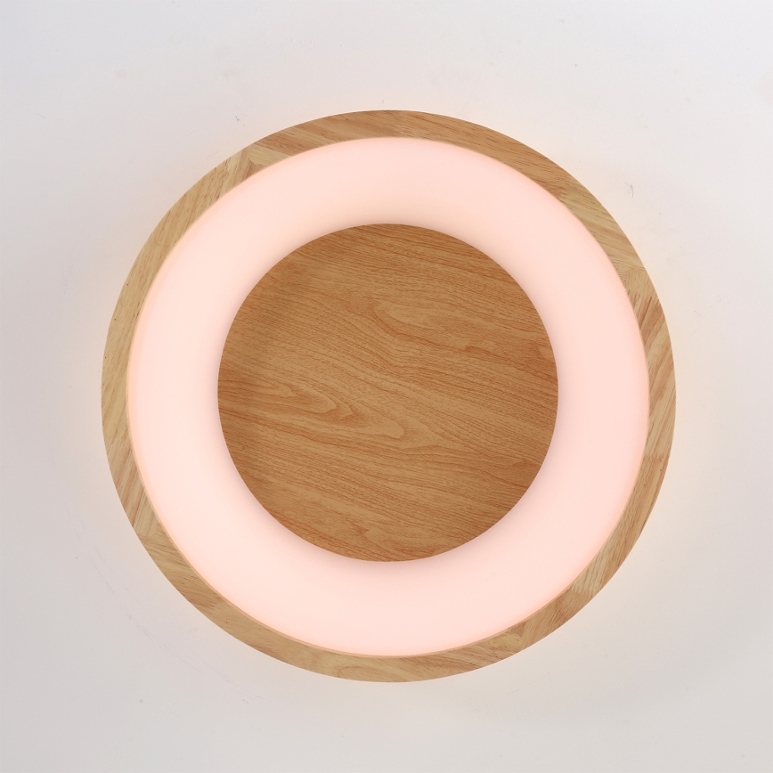 Brilagi - LED-стельовий світильник FALCON WOOD, 30 Вт, 230 В, 3000/4000/6000 К, діаметр 45 см, дерев'яний
