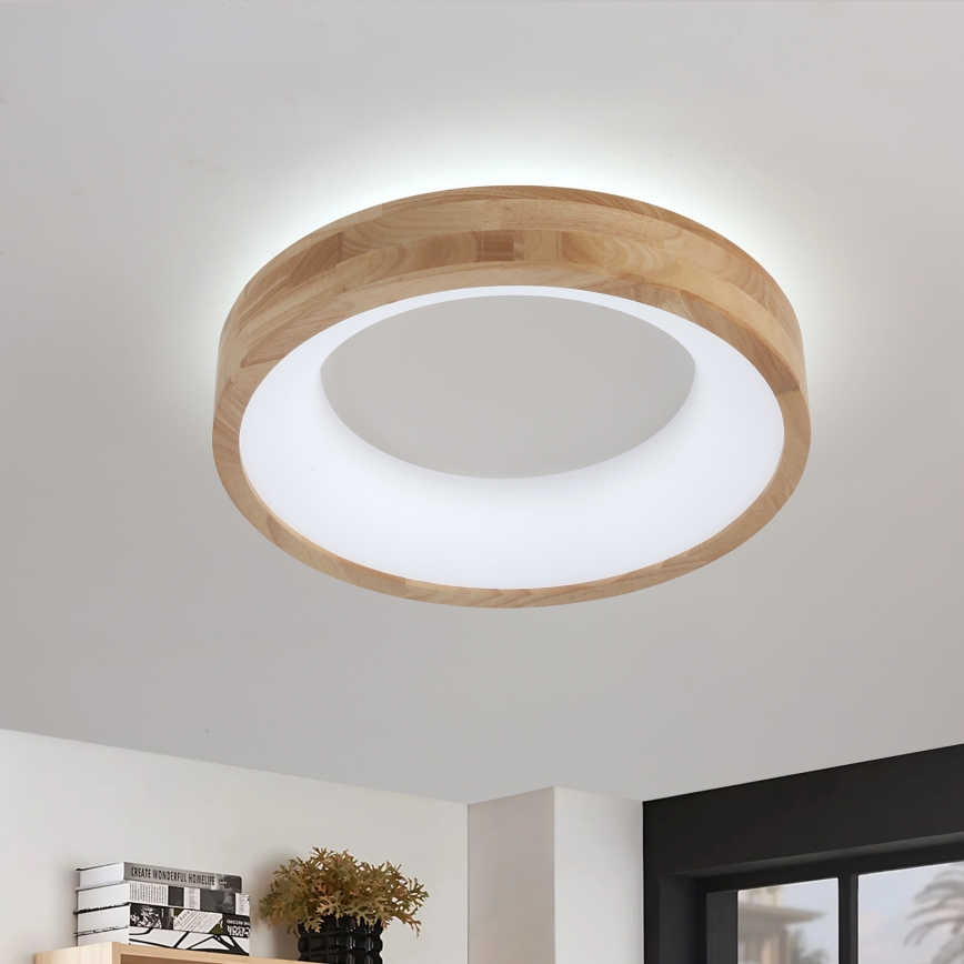 Brilagi - LED стельний світильник FALCON WOOD LED/30 Вт/230 В 3000/4000/6000 К, діаметр 45 см, з дерева