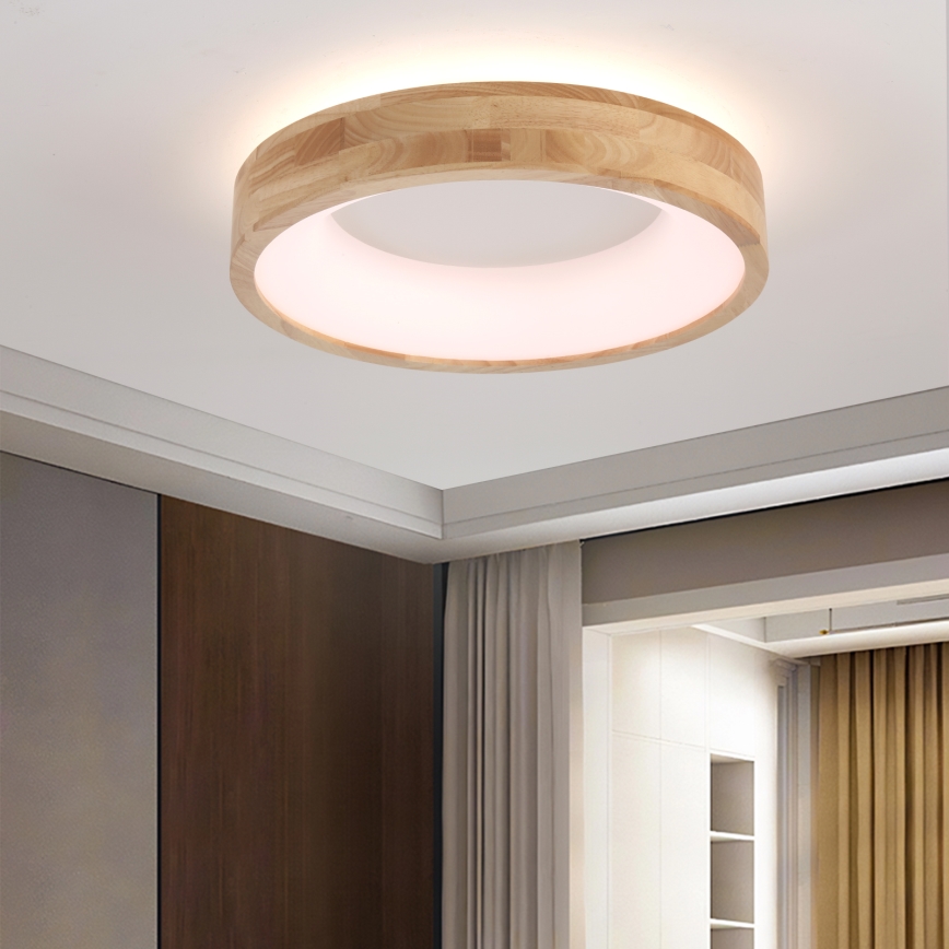 Brilagi - LED стельний світильник FALCON WOOD LED/30 Вт/230 В 3000/4000/6000 К, діаметр 45 см, з дерева