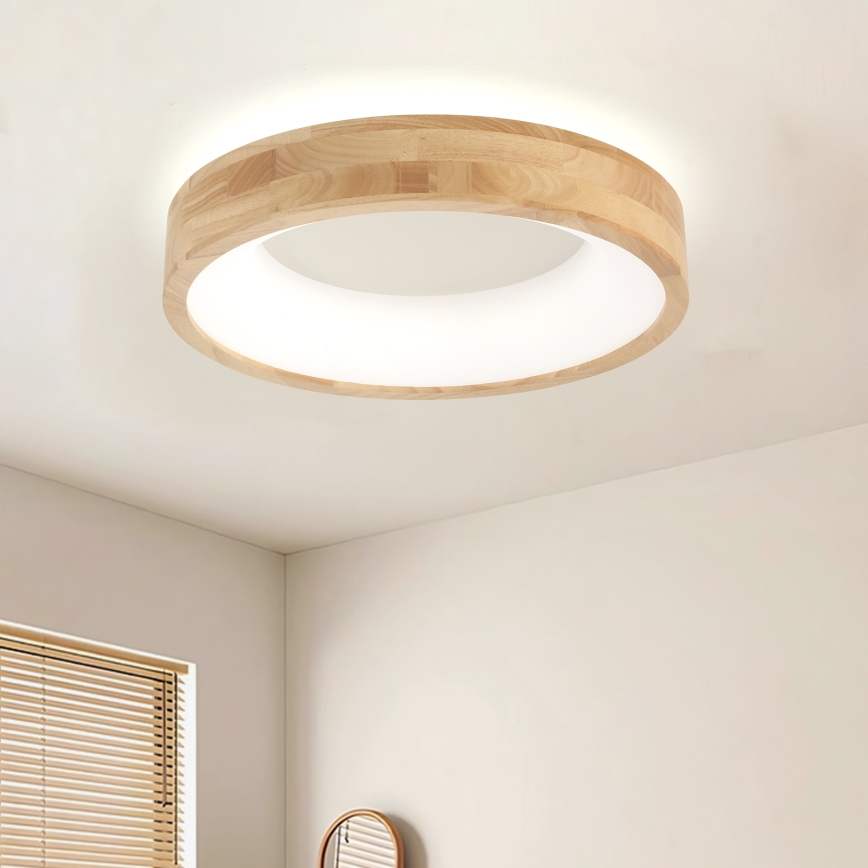 Brilagi - LED стельний світильник FALCON WOOD LED/30 Вт/230 В 3000/4000/6000 К, діаметр 45 см, з дерева