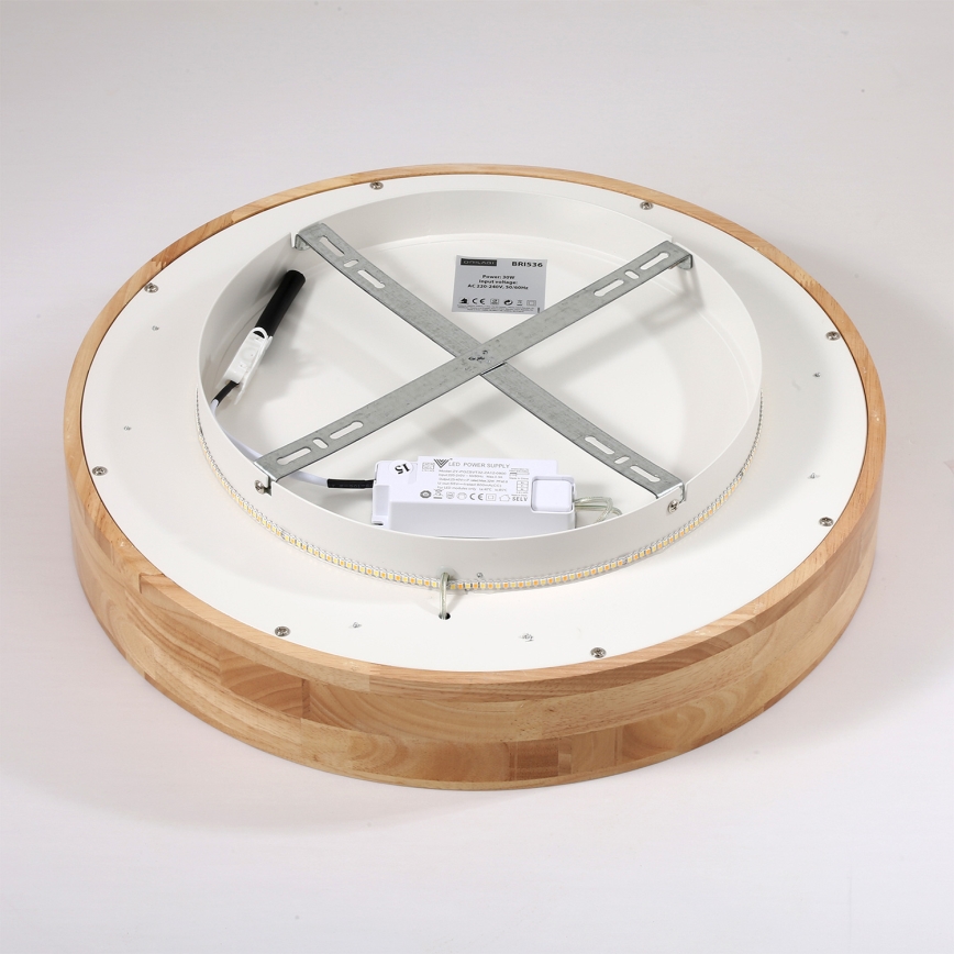 Brilagi - LED стельний світильник FALCON WOOD LED/30 Вт/230 В 3000/4000/6000 К, діаметр 45 см, з дерева