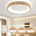 Brilagi - LED стельовий світильник FALCON WOOD LED/40W/230V 3000/4000/6000K діам. 60 см дерев'яний