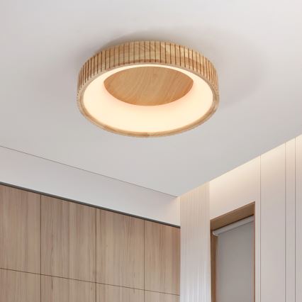 Brilagi - LED стельовий світильник FALCON WOOD MODERN LED/30 Вт/230 В 3000/4000/6000 К діаметр 45 см дерев'яний