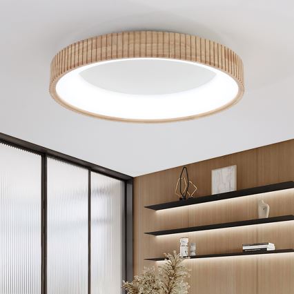 BRILAGI - світлодіодний стельовий світильник FALCON WOOD MODERN LED/40W/230V 3000/4000/6000K Ø 60 см, під дерево