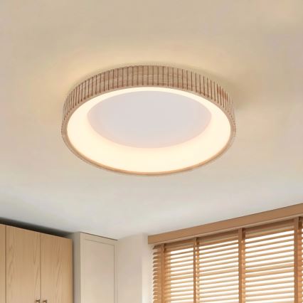 BRILAGI - світлодіодний стельовий світильник FALCON WOOD MODERN LED/40W/230V 3000/4000/6000K Ø 60 см, під дерево