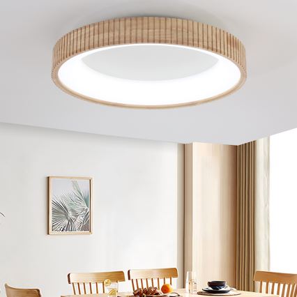 BRILAGI - світлодіодний стельовий світильник FALCON WOOD MODERN LED/40W/230V 3000/4000/6000K Ø 60 см, під дерево