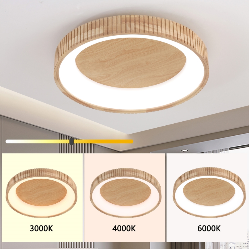 Brilagi - LED стельовий світильник FALCON WOOD MODERN LED/40W/230V 3000/4000/6000K діаметр 60 см дерево