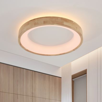 Brilagi - LED стельовий світильник FALCON WOOD LED/40W/230V 3000/4000/6000K діам. 60 см дерев'яний