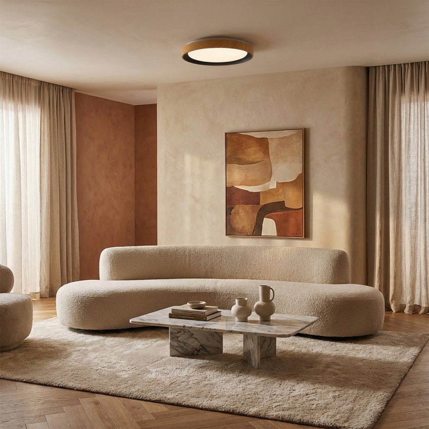 Brilagi - LED-стельовий світильник FLOCO LED/24 Вт/230 В, діаметр 30 см, декор під дерево/чорний