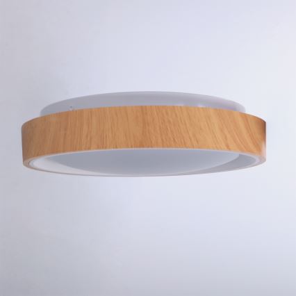 Brilagi - LED стельовий світильник FLOCO LED/24W/230V Ø 30 см з декором під дерево/білий