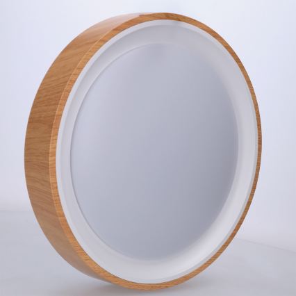 Brilagi - LED стельовий світильник FLOCO LED/24W/230V Ø 30 см з декором під дерево/білий