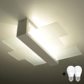 Brilagi - LED стельовий світильник HERA 2xE27/7,5W/230V білий