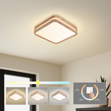 BRILAGI - LED стельовий світильник MOLINA SQUARE LED/32 Вт/230 В 3000/4000/6000 К дуб 30x30 см