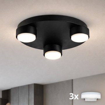 Brilagi - LED стельовий світильник MONO 3xGX53/13W/230V діаметр 30 см чорний