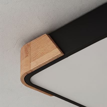 Брілагі - ЛЕД стельовий світильник ПІЛАНА ЛЕД/24 Вт/230 В дуб/чорний 32х32 см