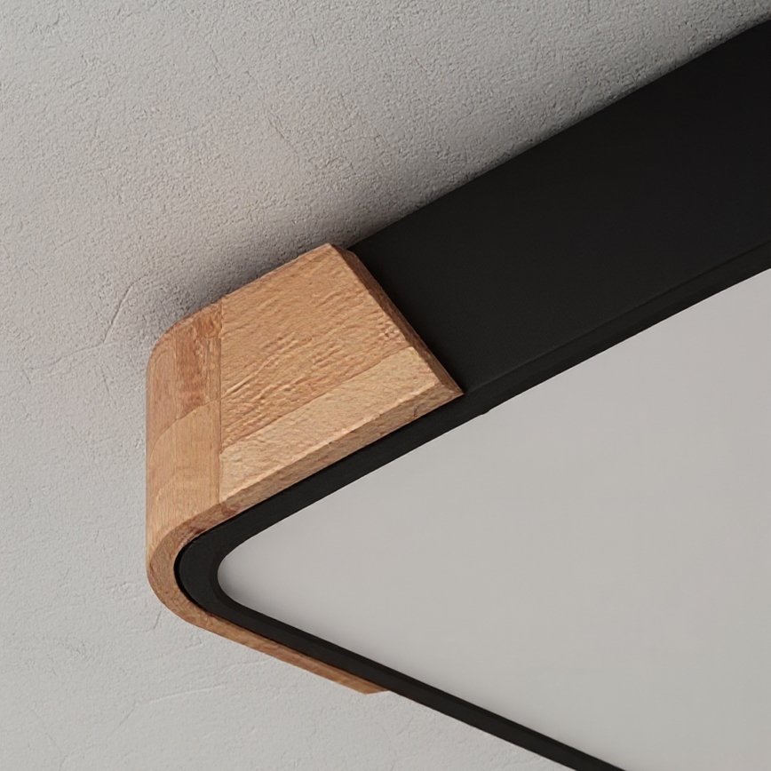 Брілагі - ЛЕД стельовий світильник ПІЛАНА ЛЕД/24 Вт/230 В дуб/чорний 32х32 см