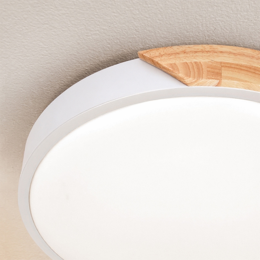 Brilagi - LED стельовий світильник PILANA LED/24W/230V дуб/білий, діаметр 30 см