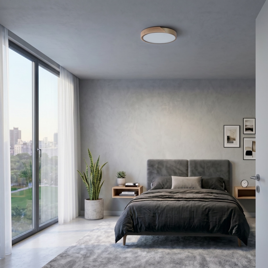 BRILAGI - LED стельовий світильник PILANA LED/24W/230V дуб/золото діам. 30 см