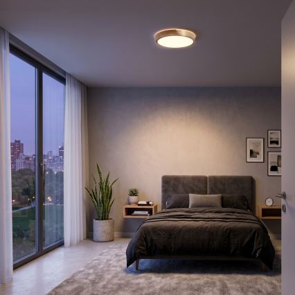 BRILAGI - LED стельовий світильник PILANA LED/24W/230V дуб/золото діам. 30 см