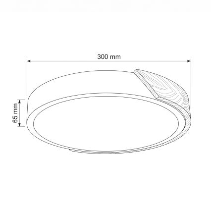 BRILAGI - LED стельовий світильник PILANA LED/24W/230V дуб/золото діам. 30 см
