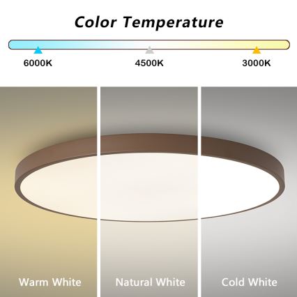 Брілагі - світлодіодний стельовий світильник POOL LED/100W/230V 3000/4000/6000K, діаметр 80 см, коричневий