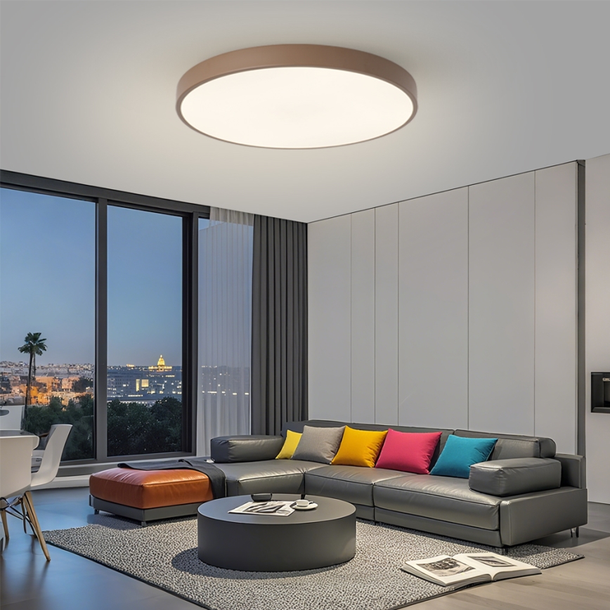 Брілагі - світлодіодний стельовий світильник POOL LED/100W/230V 3000/4000/6000K, діаметр 80 см, коричневий