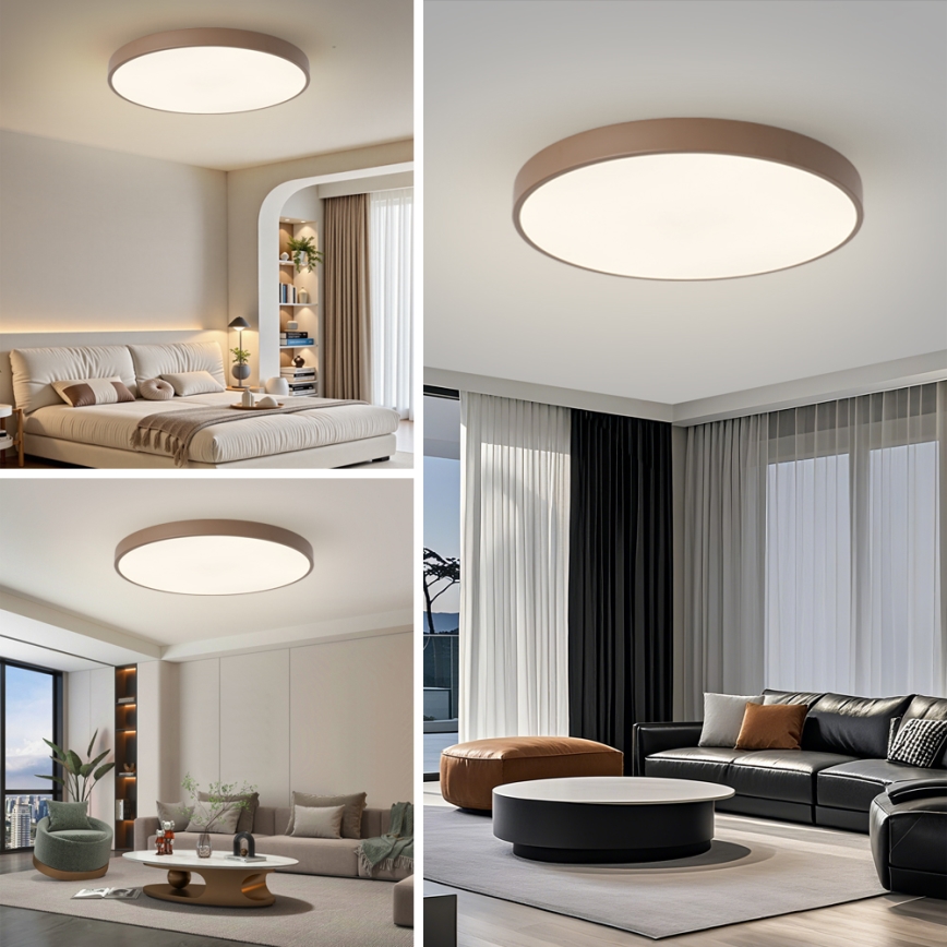 Брілагі - світлодіодний стельовий світильник POOL LED/100W/230V 3000/4000/6000K, діаметр 80 см, коричневий