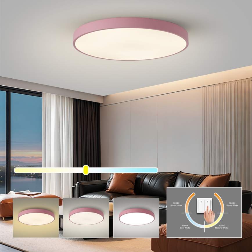 Brilagi - LED стельовий світильник POOL LED/100W/230V 3000/4000/6000K діам. 80 см рожевий