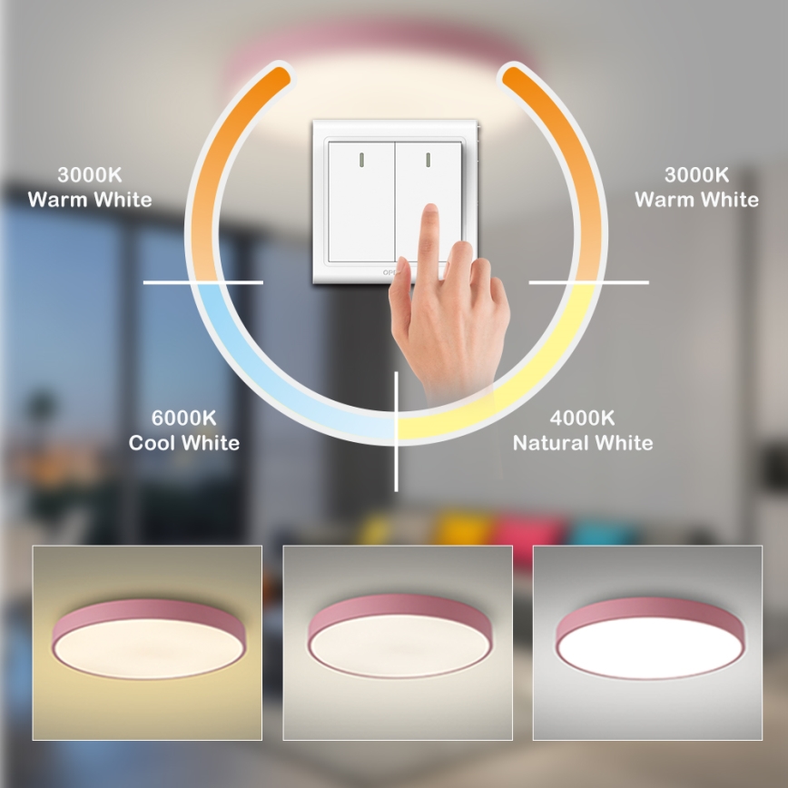 Brilagi - LED стельовий світильник POOL LED/100W/230V 3000/4000/6000K діам. 80 см рожевий