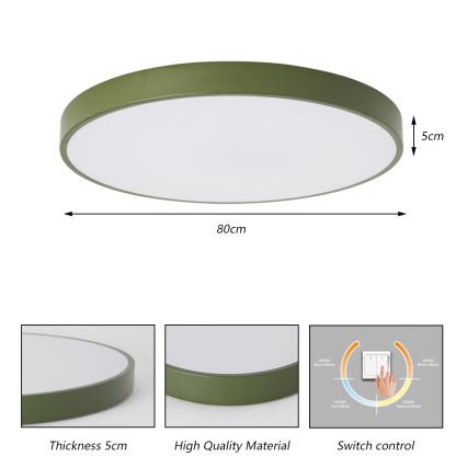 Брілагі - ЛЕД-стельовий світильник ПУЛ ЛЕД, 100 Вт/230 В, 3000/4000/6000 К, діам. 80 см, зелений