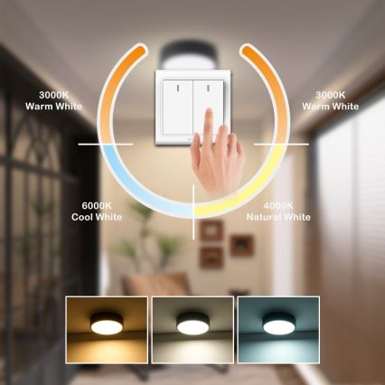 Brilagi - LED-стельовий світильник POOL LED/18W/230V 3000/4500/6000K діам. 20 см чорний