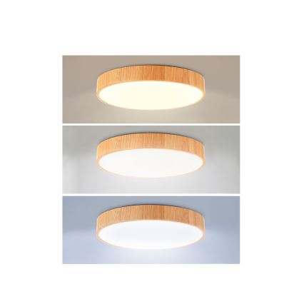 Brilagi - LED стельовий світильник POOL LED/36W/230V 3000/4000/6000K, діаметр 30 см, декор під дерево