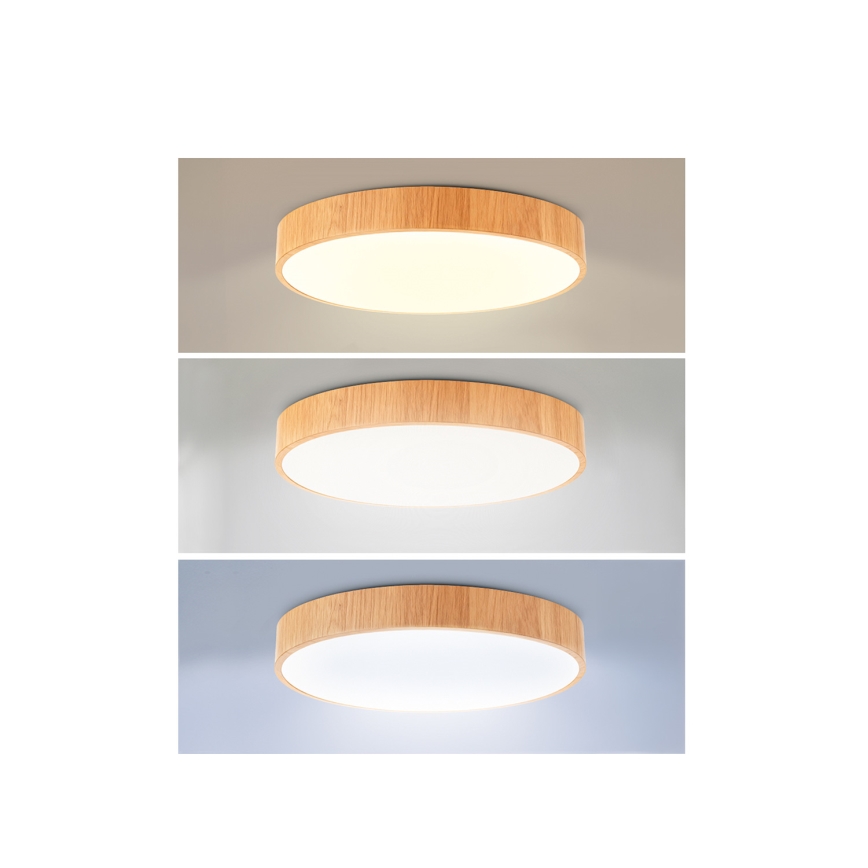 Brilagi - LED стельовий світильник POOL LED/36W/230V 3000/4000/6000K, діаметр 30 см, декор під дерево