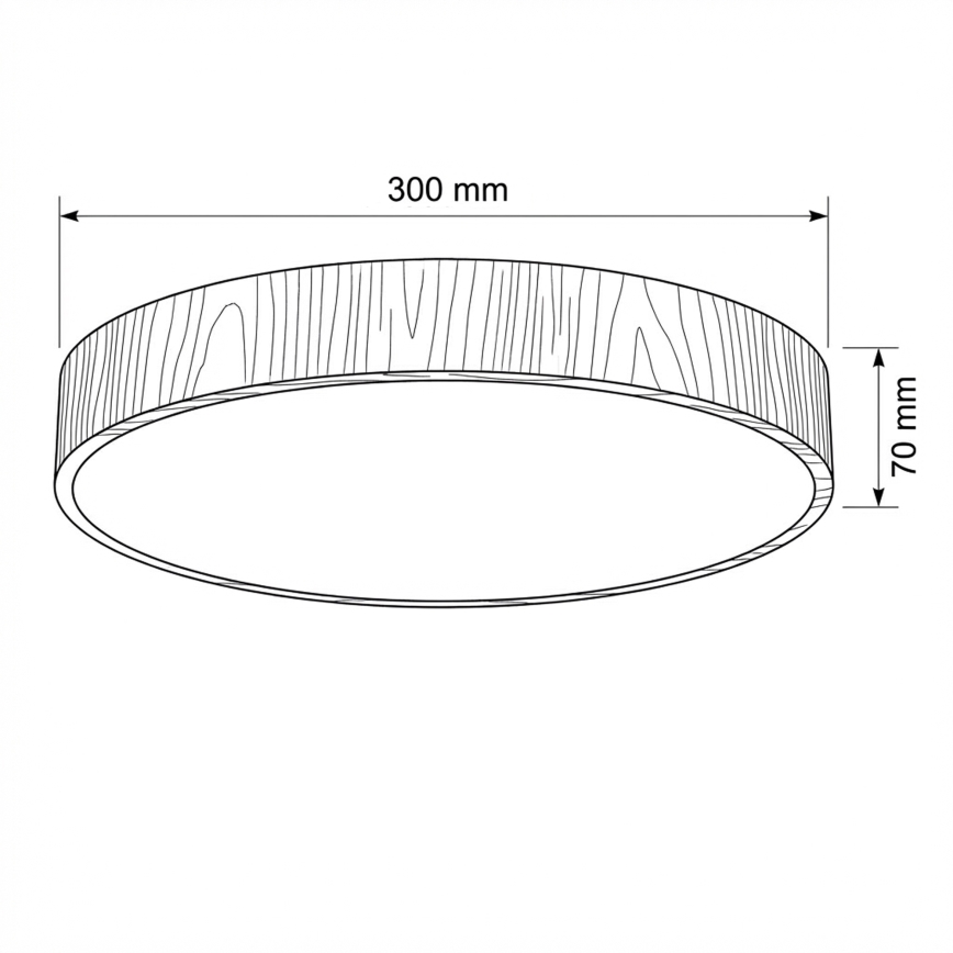 Brilagi - LED стельовий світильник POOL LED/36W/230V 3000/4000/6000K, діаметр 30 см, декор під дерево