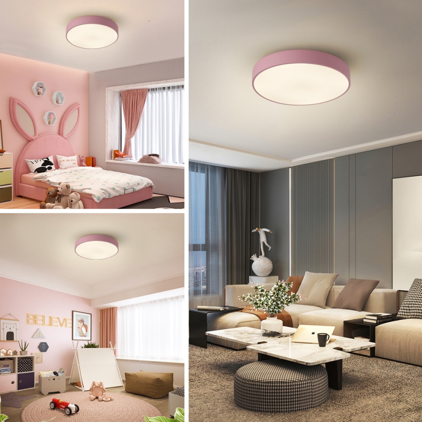 Brilagi - LED стельовий світильник з регулюванням яскравості POOL LED/36W/230V 3000-6000K, діаметр 30 см, рожевий + пульт дистанційного керування