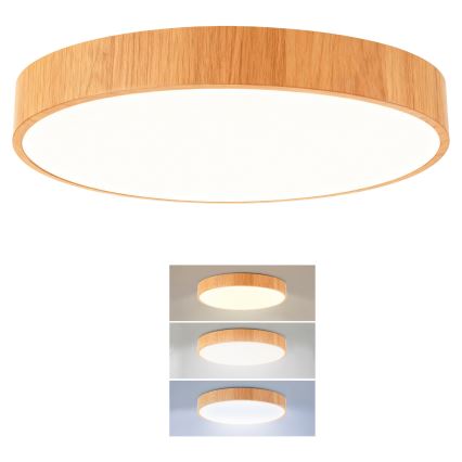 Brilagi - LED стельовий світильник POOL LED/48W/230V 3000/4000/6000K діам. 40 см декор під дерево
