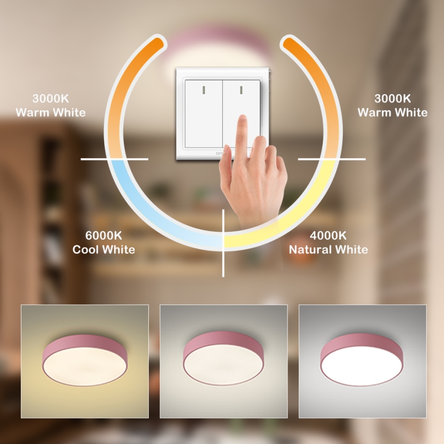 Brilagi - LED стельовий світильник POOL LED/48W/230V 3000/4000/6000K діам. 40 cm рожевий