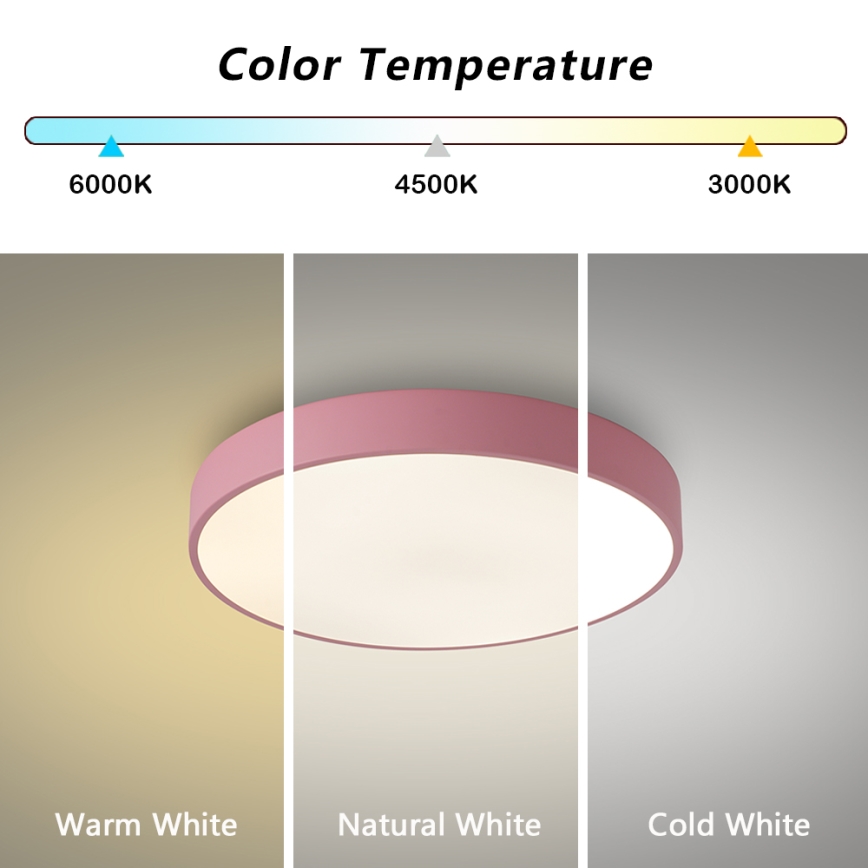 Brilagi - LED стельовий світильник POOL LED/48W/230V 3000/4000/6000K діам. 40 cm рожевий