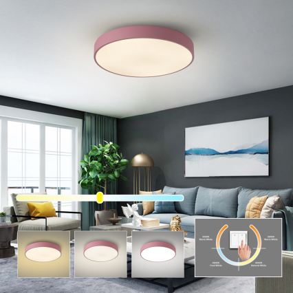 Brilagi - LED стельовий світильник POOL LED/60 Вт/230 В 3000/4000/6000 К діам. 50 см рожевий