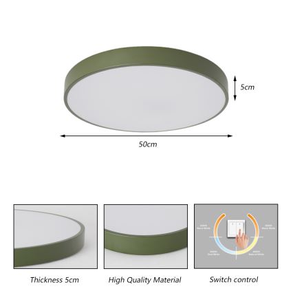 Brilagi - LED стельовий світильник POOL LED/60W/230V 3000/4000/6000K Ø 50 см зелений