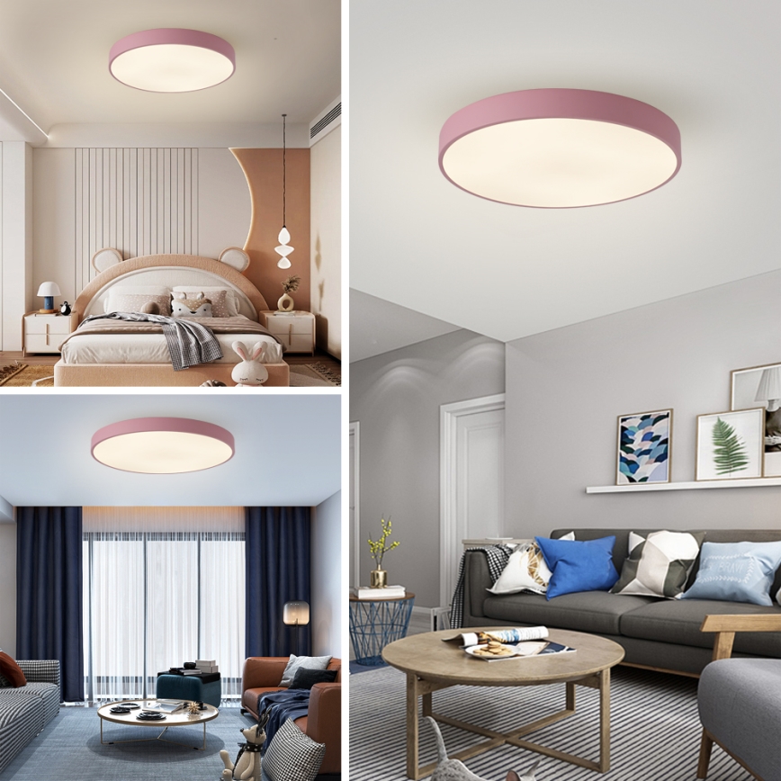 Brilagi - LED стельовий світильник POOL, LED 60 Вт / 230 В, 3000/4000/6000K, діаметр 60 см, рожевий